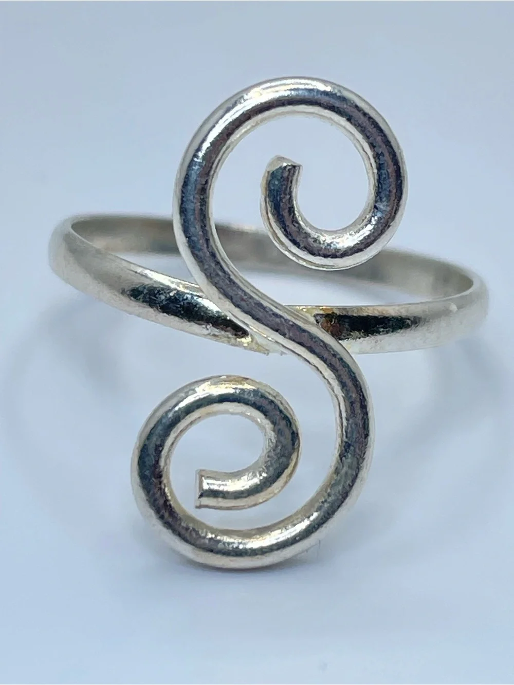 Vintage Mexico Silver Spiral Swirl Statement Ring Boho Southwestern Minimalist
